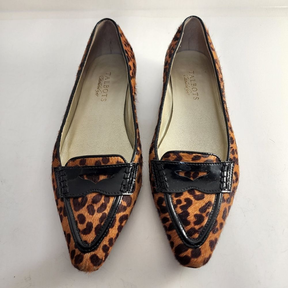 Talbots cheetah print calf hair flats